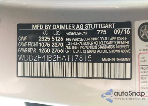 2017 Mercedes-Benz E 300 z USA, uszkodzony, nr VIN WDDZF4JB2HA117815